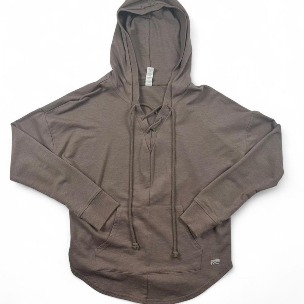 Brown Marika lace up hoodie #hoodie